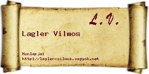Lagler Vilmos névjegykártya